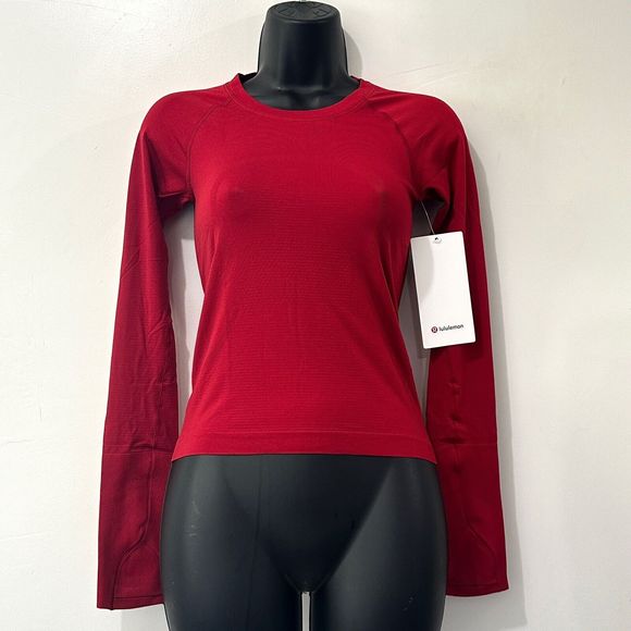 NWT LULULEMON Swiftly Tech Long Sleeve Top 2.0 Race Length Dark Red Size 6 - Picture 1 of 9